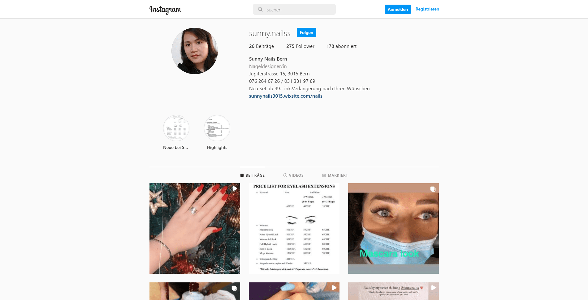Thi Bong hatte bereits einen Instagram Account um ihre Arbeiten zu Teilen. Neu hat sie auch ihre Website verlinkt und ihre Follower können mehr über sie erfahren. 